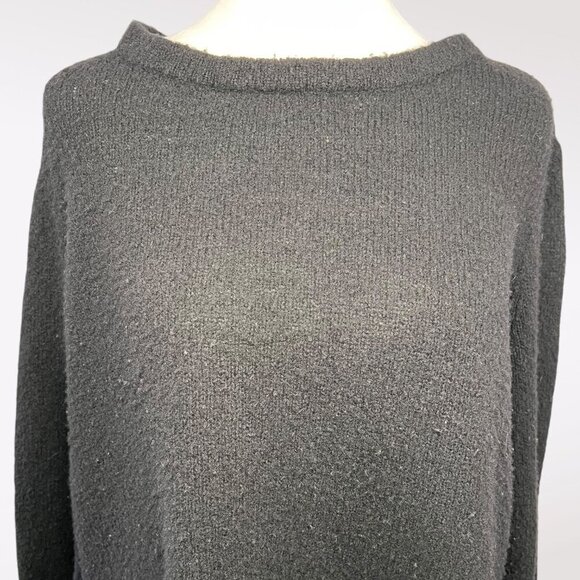 Inhabit Black Wool & Cashmere Blend Sweater Lightweight Relaxed Fit Large - Picture 2 of 10